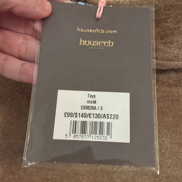 HOUSE OF CB Taya Long Sleeve Curvy Turtleneck Chenille Minidress Taupe Musk::NEW - Picture 6 of 6